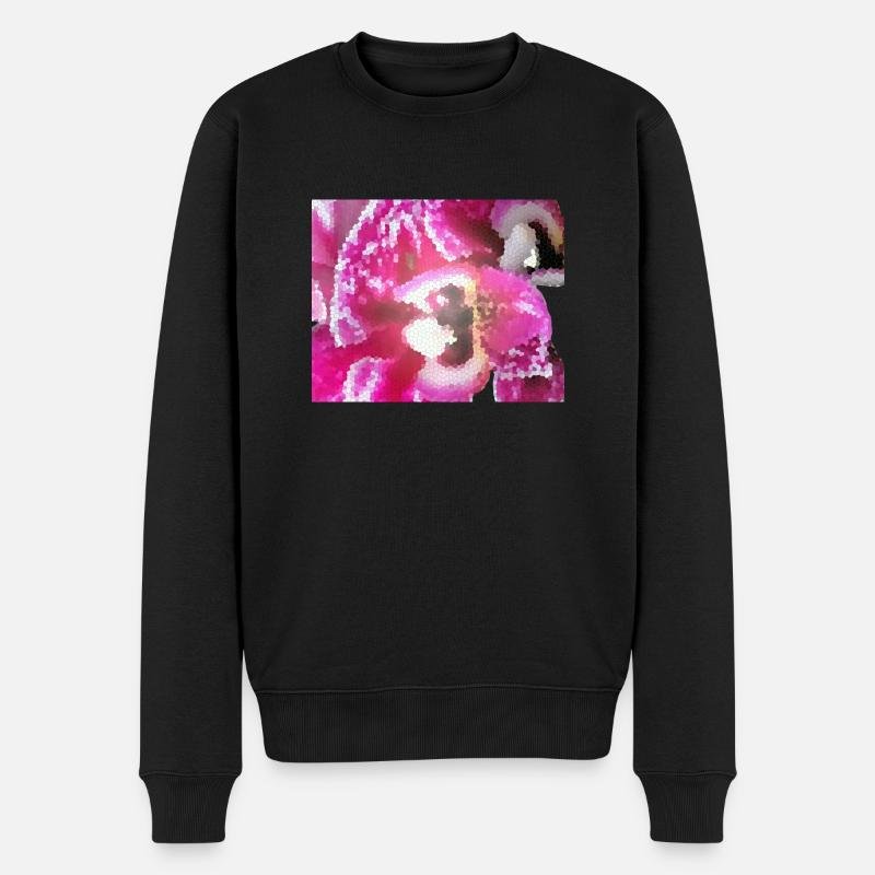 zerteilte Blüte - Männer Premium Bio Pullover - Schwarz