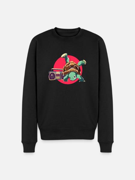Breakdance Turtle Loco Animal Squad - Men's Premium Organic Jumper - black
