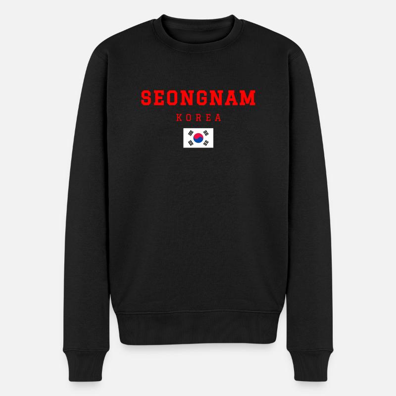 Seongnam Corée - Pull Premium bio Homme - noir