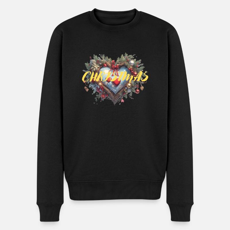 COEUR DE NOËL - Pull Premium bio Homme - noir