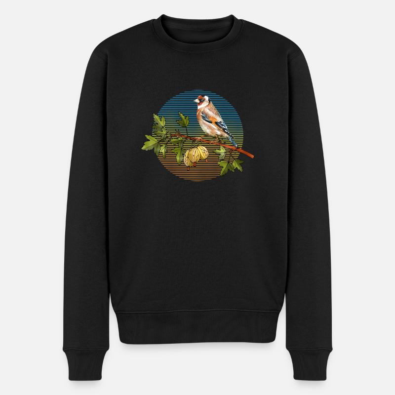 Bunter Vogel - Männer Premium Bio Pullover - Schwarz