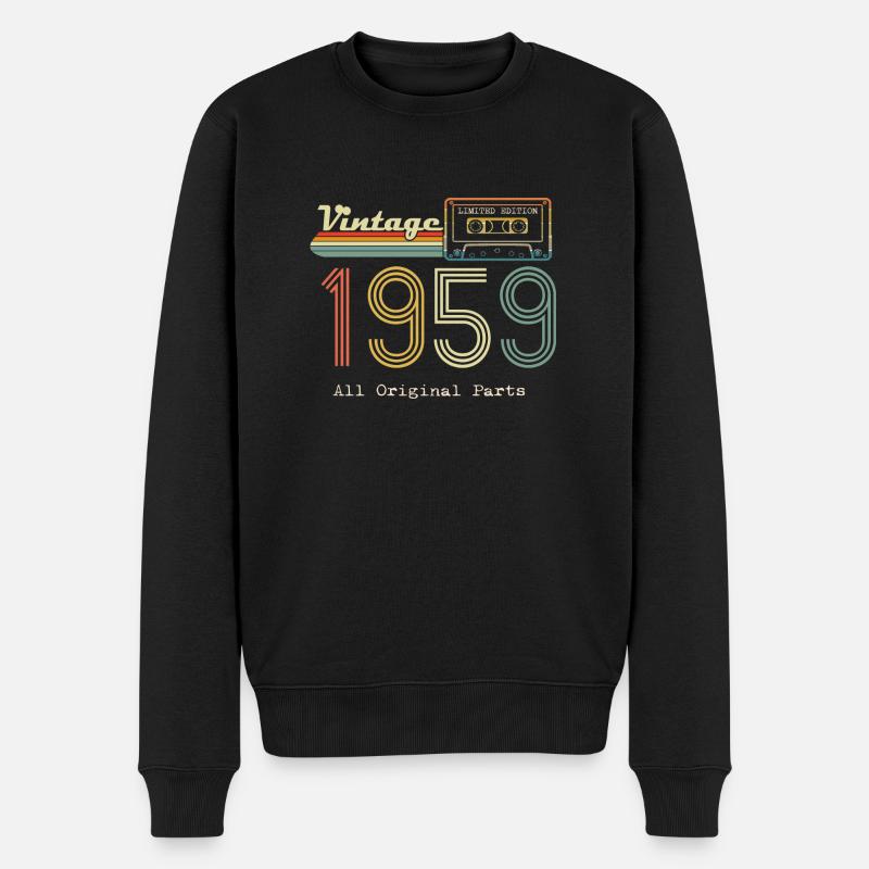 1959 Original 1959 Vintage Vintage Retro Jahrestag - Männer Premium Bio Pullover - Schwarz