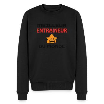BESTER TRAINER DER WELT - Männer Premium Bio Pullover - Schwarz - Vorne - Nico (187cm)