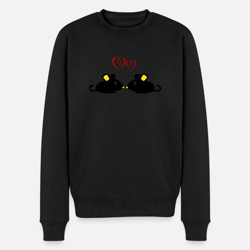 süße mäuse - Männer Premium Bio Pullover - Schwarz
