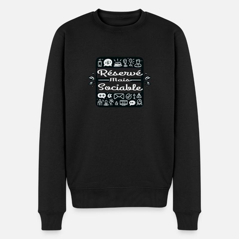 Réservé mais sociable - Pull Premium bio Homme - noir