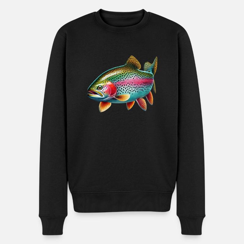 Truite arc-en-ciel - Pull Premium bio Homme - noir