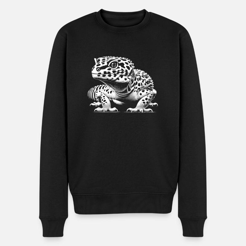 Leopard gecko - Men's Premium Organic Jumper - black