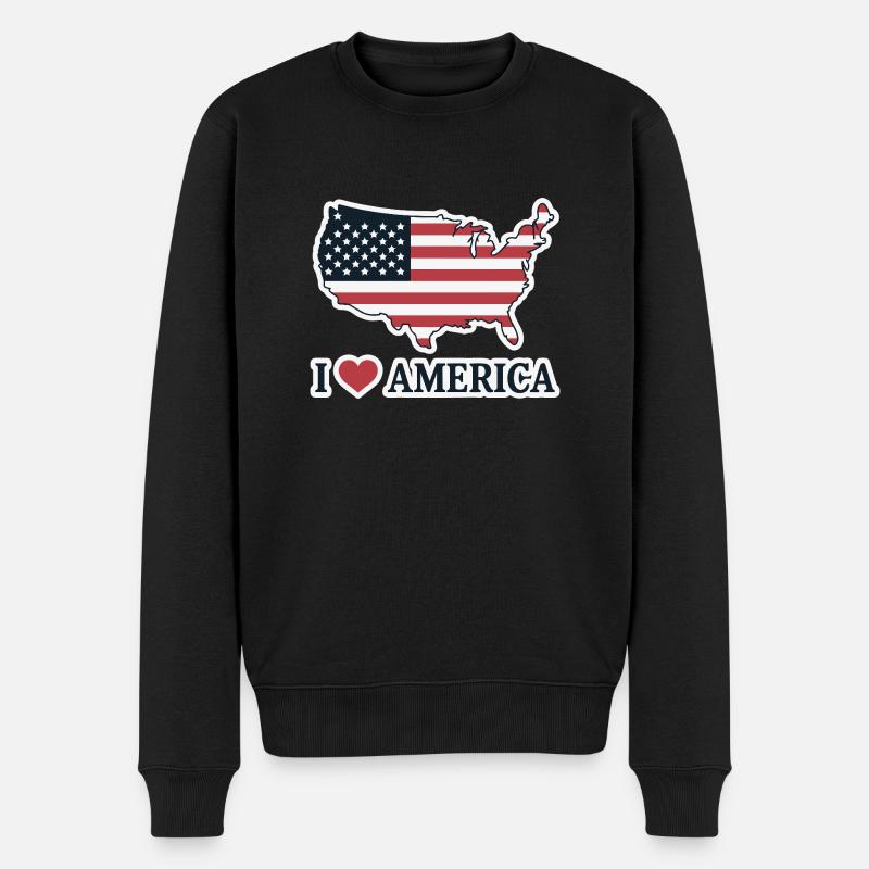 J’AIME L’AMÉRIQUE - Pull Premium bio Homme - noir