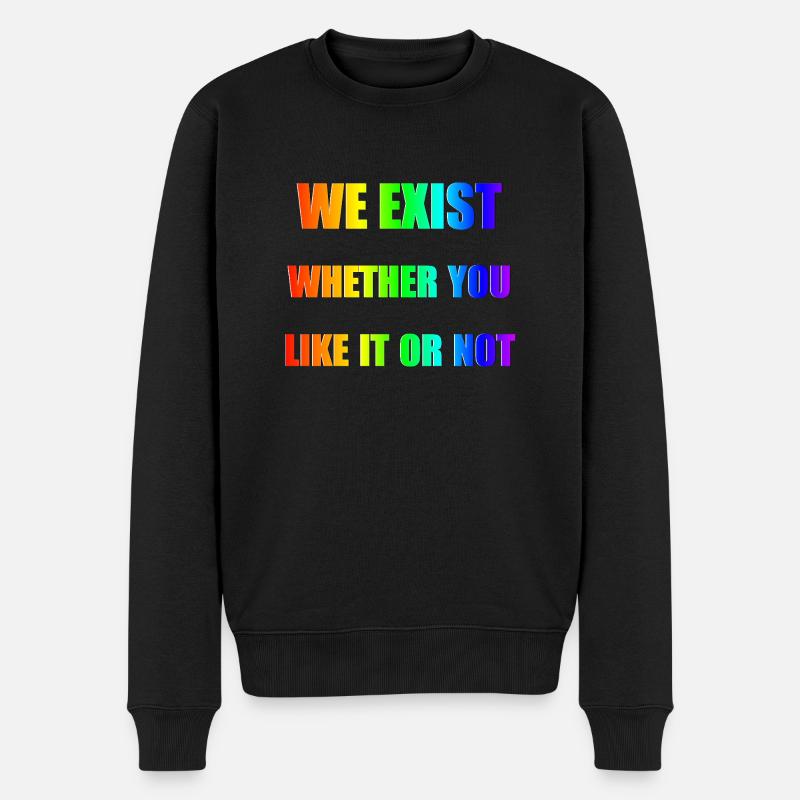 We Exist - Rainbow Gradient - Men's Premium Organic Jumper - black