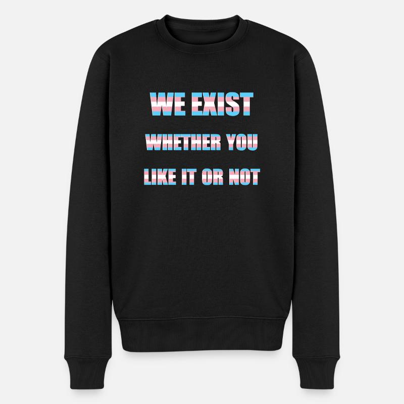 We Exist - Drapeau transgenre - Pull Premium bio Homme - noir