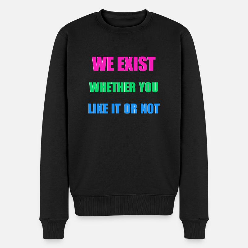 We Exist - Drapeau polysexuel - Pull Premium bio Homme - noir
