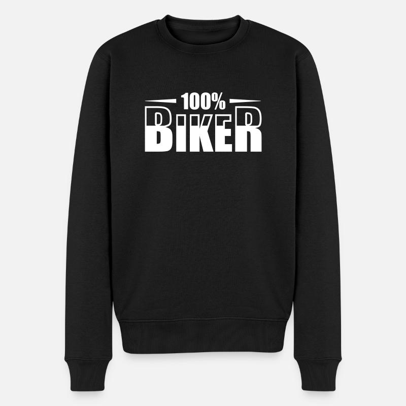 Biker Motorradfahrer - Männer Premium Bio Pullover - Schwarz