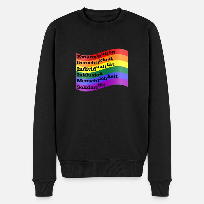 Gay Flag - Männer Premium Bio Pullover - Schwarz
