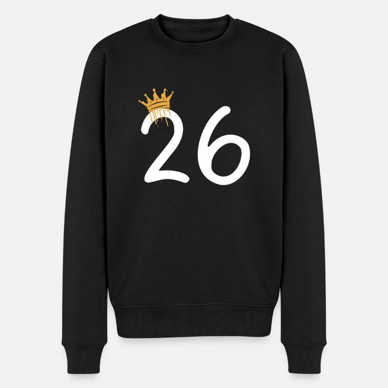 26 - Männer Premium Bio Pullover - Schwarz