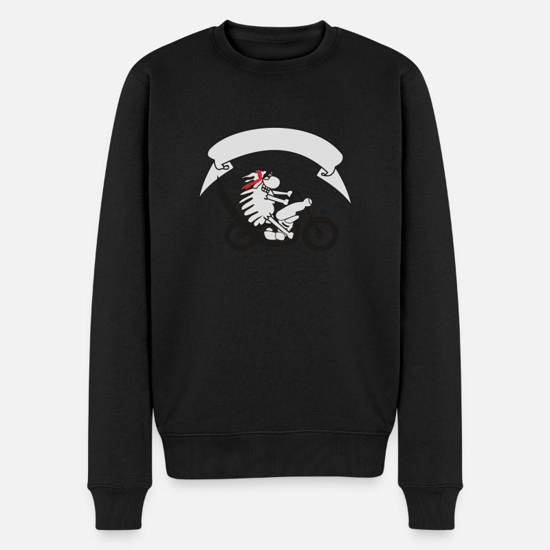 Biker sheep with banner - Men's Premium Organic Jumper - black