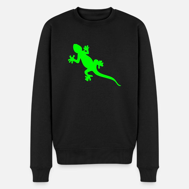 geko - Männer Premium Bio Pullover - Schwarz