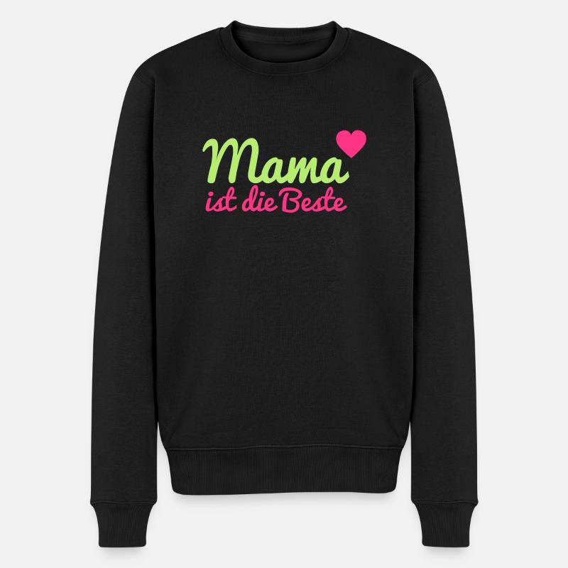Mama ist die Beste - Männer Premium Bio Pullover - Schwarz
