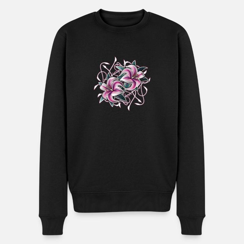 lilies2 - Männer Premium Bio Pullover - Schwarz