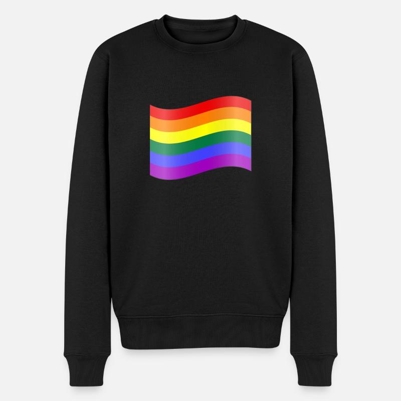 Drapeau arc-en-ciel - Pull Premium bio Homme - noir