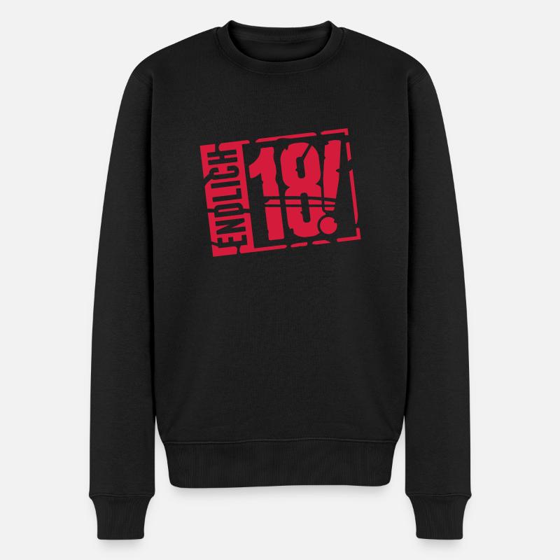 endlich_18_g1 - Männer Premium Bio Pullover - Schwarz
