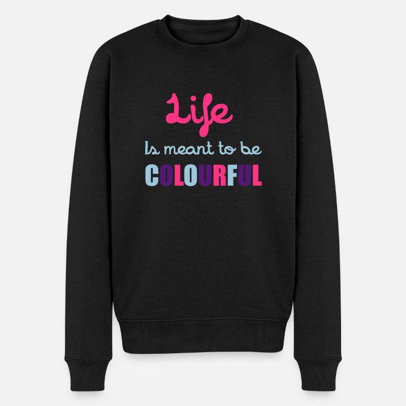 Life Is Colourful - Pull Premium bio Homme - noir