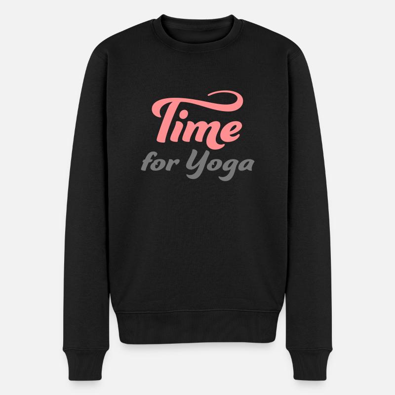 yoga - Männer Premium Bio Pullover - Schwarz