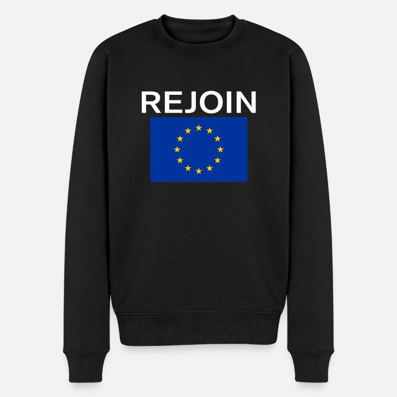 Erneuter EU White Text - Männer Premium Bio Pullover - Schwarz