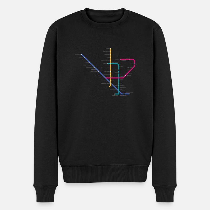 Metro Lisboa - Männer Premium Bio Pullover - Schwarz