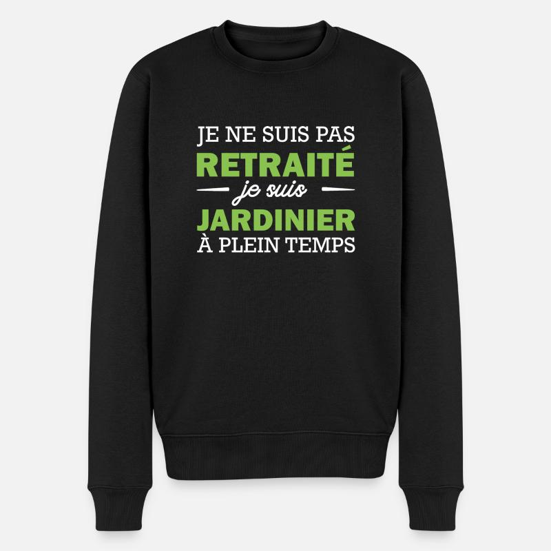 pas retraité mais jardinier - Pull Premium bio Homme - noir