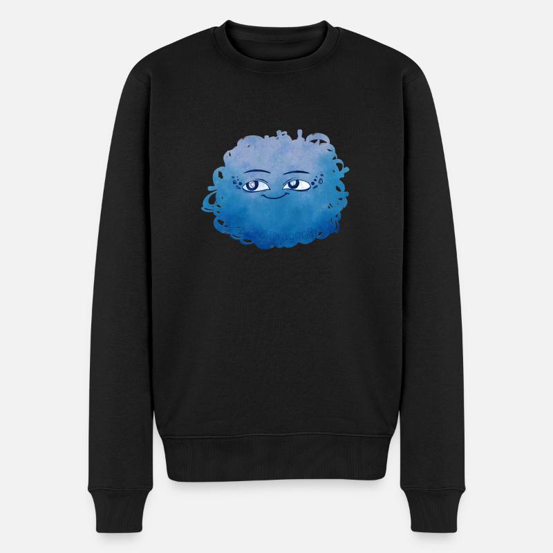 Little Pelota Monster n°4 – blau - Männer Premium Bio Pullover - Schwarz