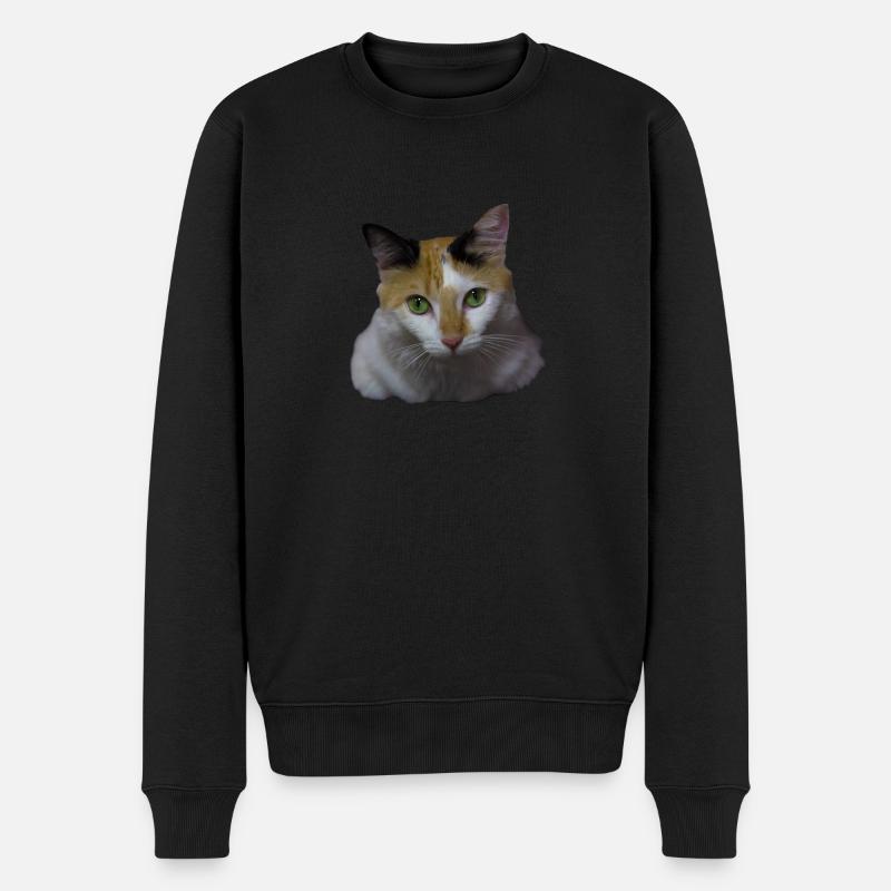 Nina die Katze - Männer Premium Bio Pullover - Schwarz
