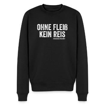 Ohne Fleiß kein Reis Chinesisches Sprichwort - Männer Premium Bio Pullover - Schwarz - Vorne - Nico (187cm)