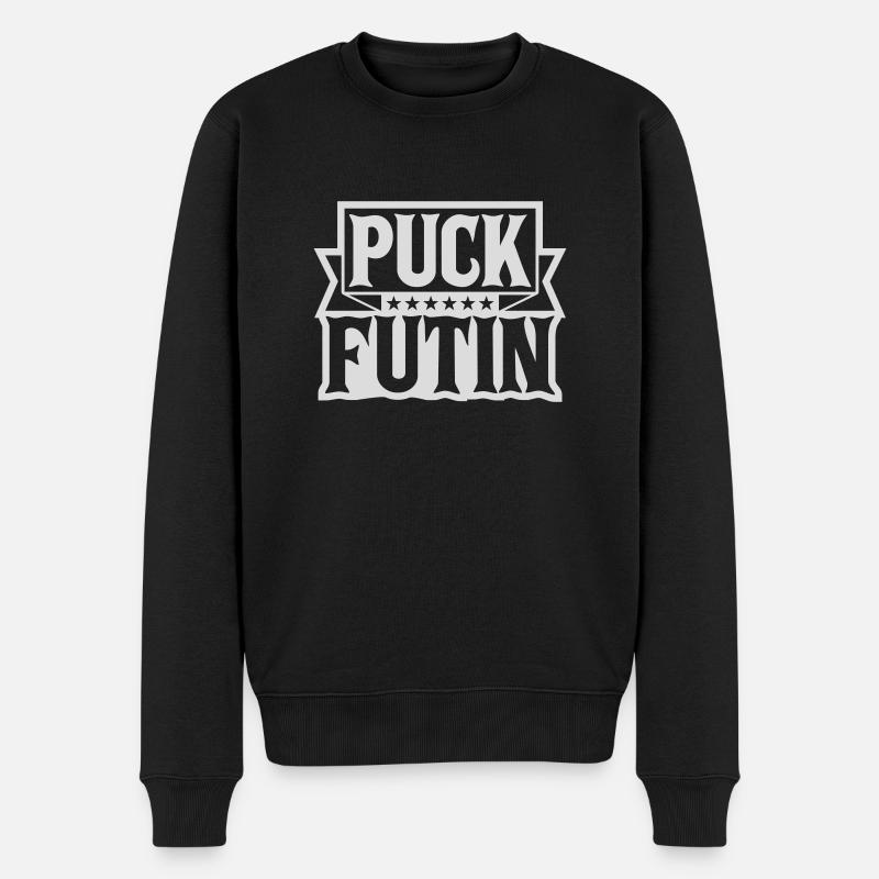 puck futin Logo Design - Männer Premium Bio Pullover - Schwarz