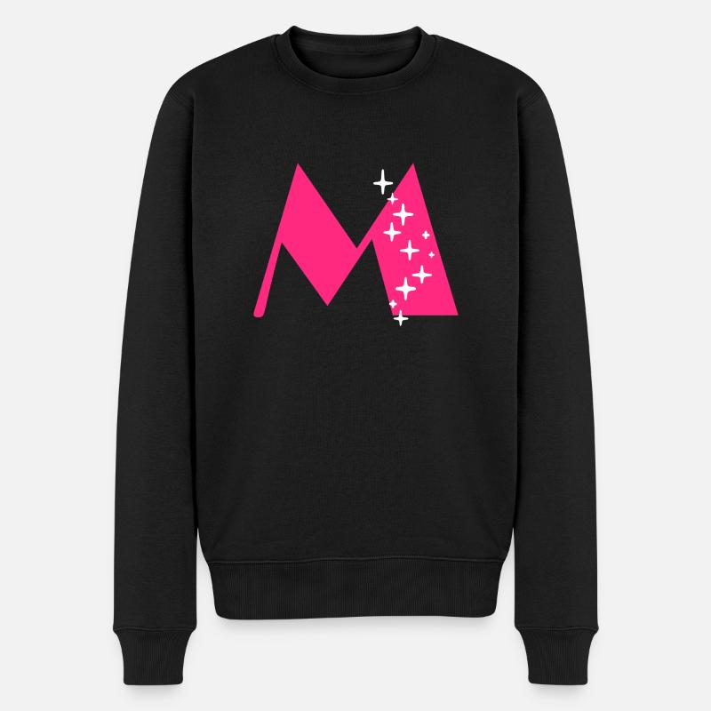 Lettre M Paillettes - Pull Premium bio Homme - noir