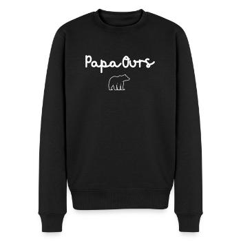 papa ours - papa ours cadeau papa - Pull Premium bio Homme - noir - Devant - Nico (187cm)