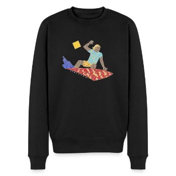 Surfer-Labyrinth - Männer Premium Bio Pullover - Schwarz - Vorne - Nico (187cm)