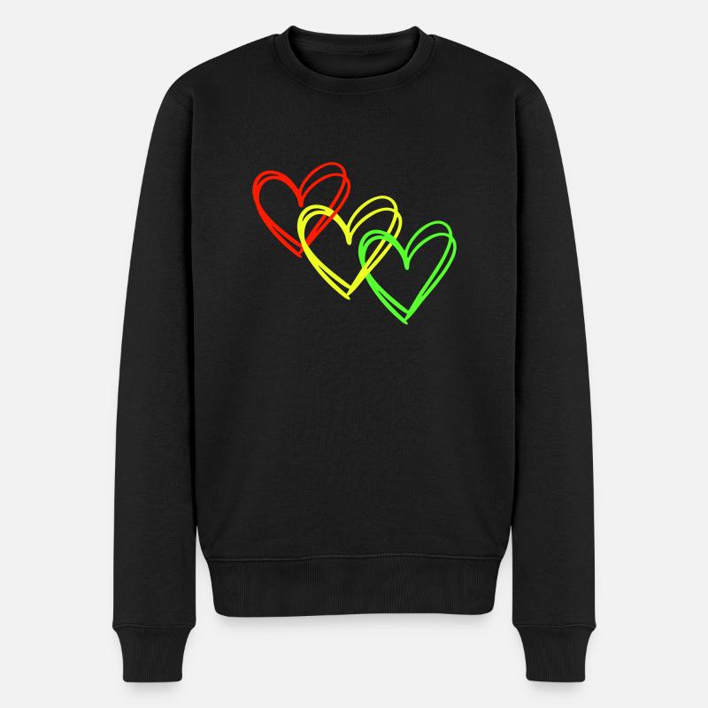 Herzen <3 Herzkette ♥ Liebe - Männer Premium Bio Pullover - Schwarz