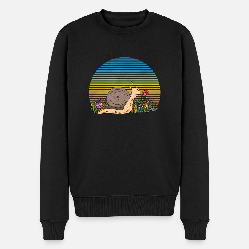 Schnecke - Männer Premium Bio Pullover - Schwarz