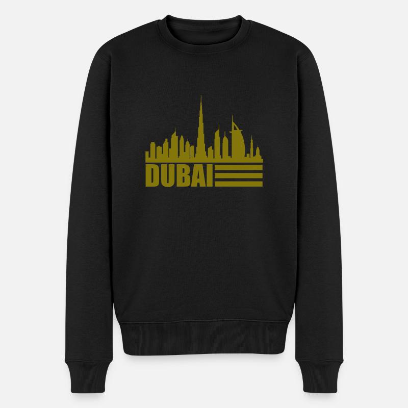 dubai skyline 1 - Männer Premium Bio Pullover - Schwarz