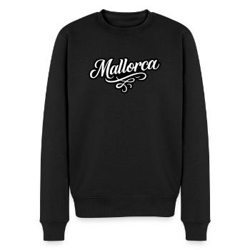 Mallorca lettering - Men's Premium Organic Jumper - black - Front - Nico (187cm)