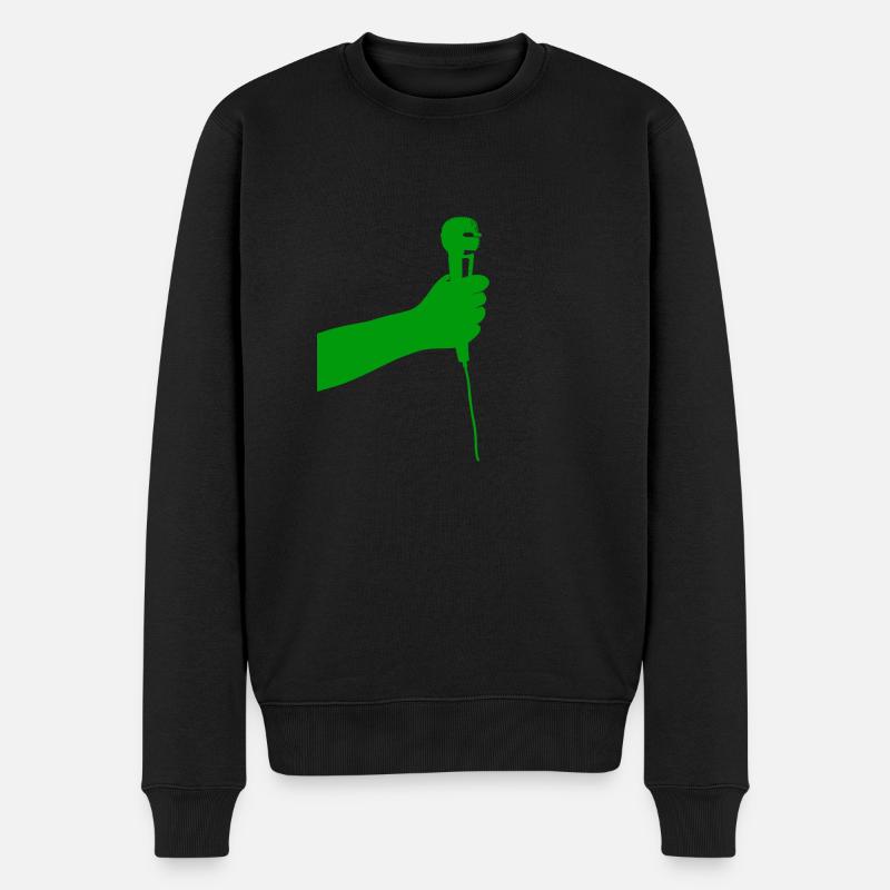 microphone (vert) - Pull Premium bio Homme - noir