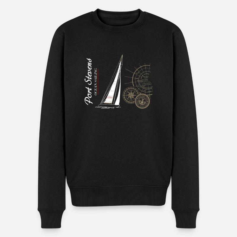 Segelboot - Männer Premium Bio Pullover - Schwarz