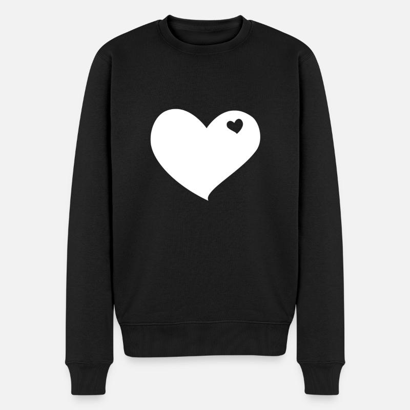 Heart White - Männer Premium Bio Pullover - Schwarz