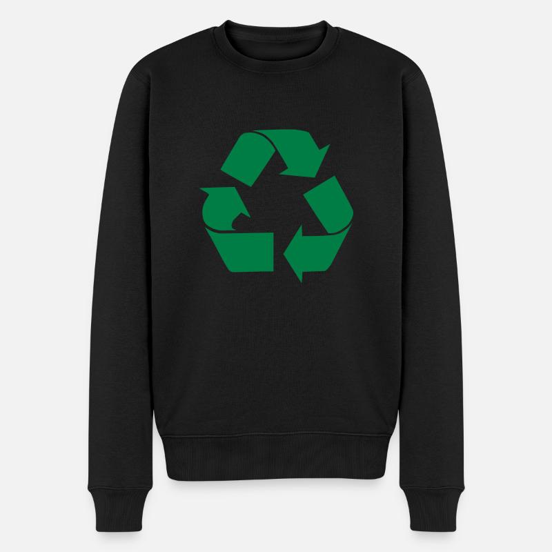 Recycle - Männer Premium Bio Pullover - Schwarz