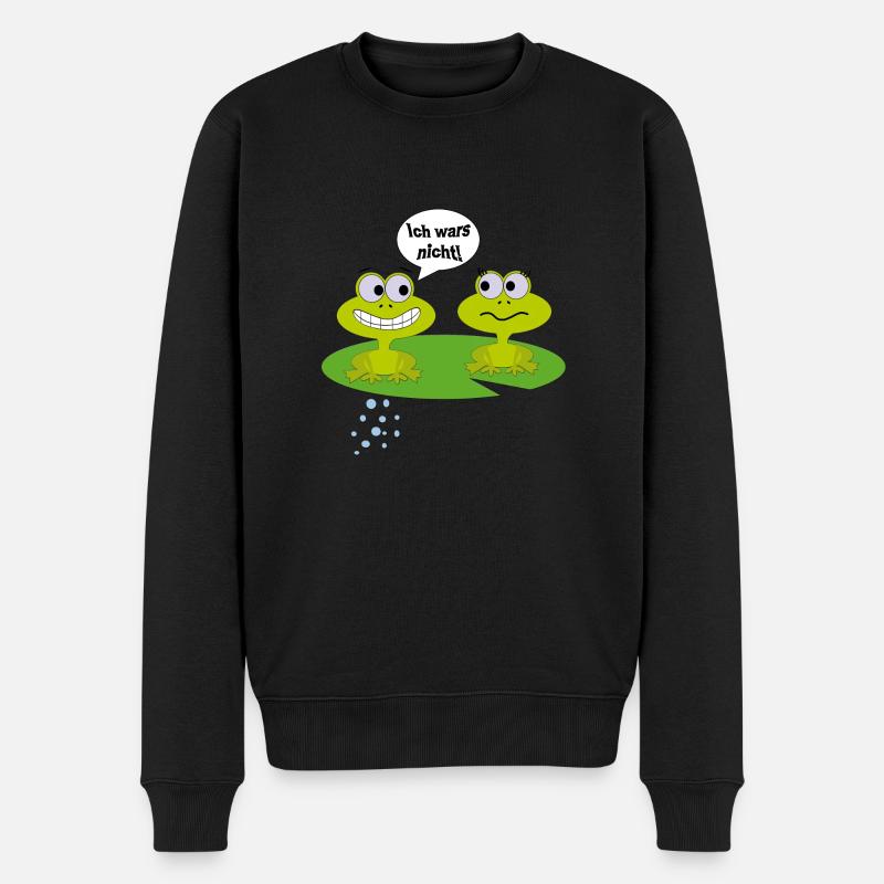 Comic-Frösche - Männer Premium Bio Pullover - Schwarz
