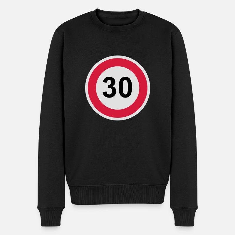 30 - Männer Premium Bio Pullover - Schwarz