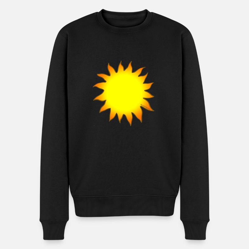 Sonne - Männer Premium Bio Pullover - Schwarz