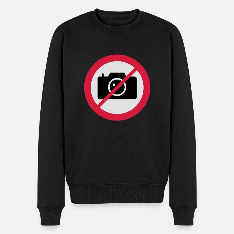 panneau de signalisation appareil photo - Pull Premium bio Homme - noir