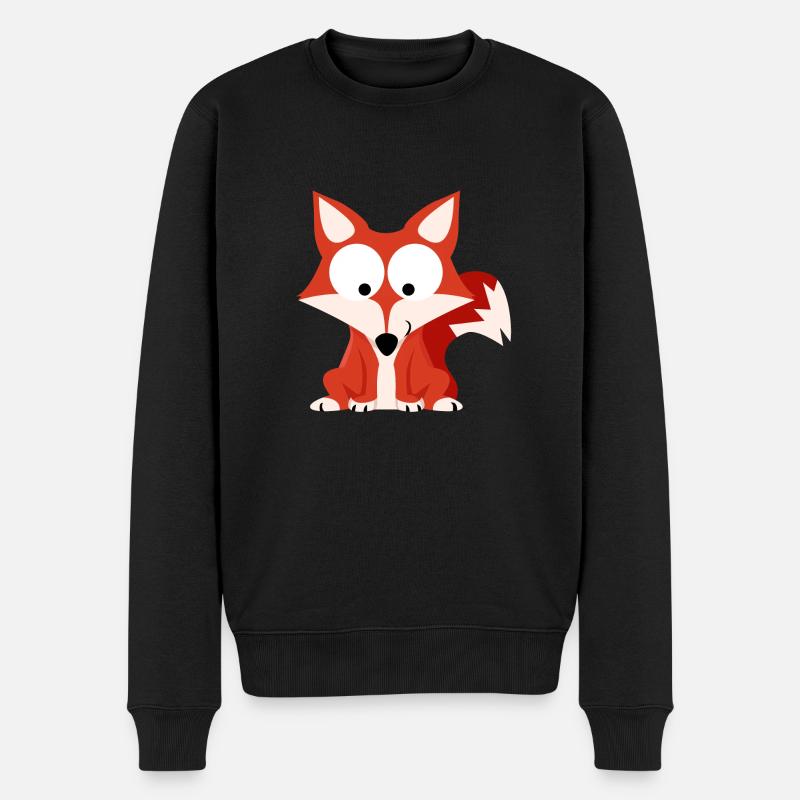 Waldserie II. Fuchs - Männer Premium Bio Pullover - Schwarz
