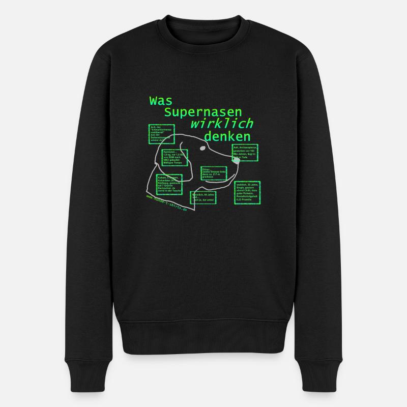 Supernasen in Grau - Männer Premium Bio Pullover - Schwarz